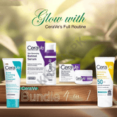 CeraVe skincare products displayed on a wooden surface with a blurred natural background.