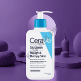 CeraVe SA Lotion bottle on a purple background